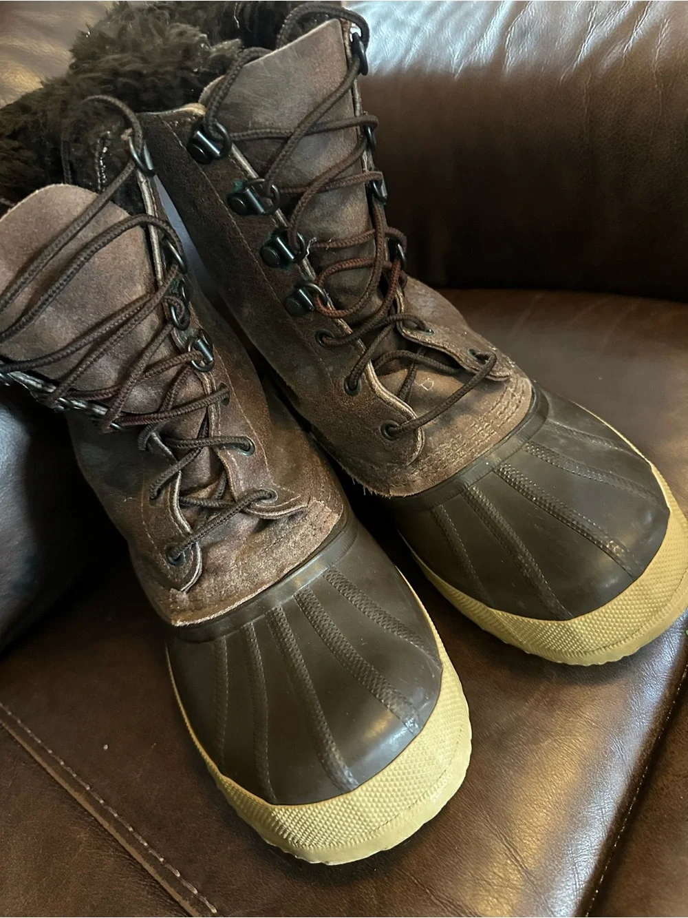 Eddie Bauer for sorel womans Brown Insulated Winter Rain Boots